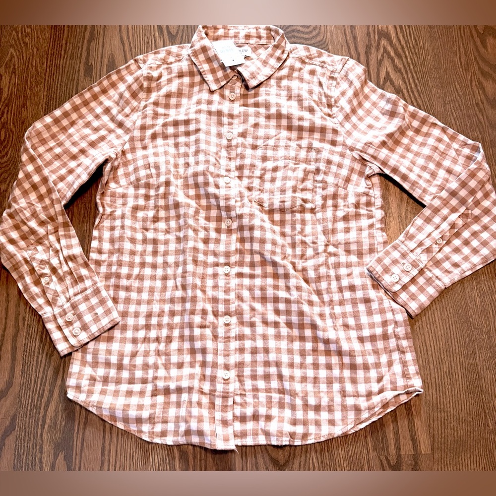 J. Crew rust/brown/Orange Plaid Button Down Shirt - Picture 3 of 8